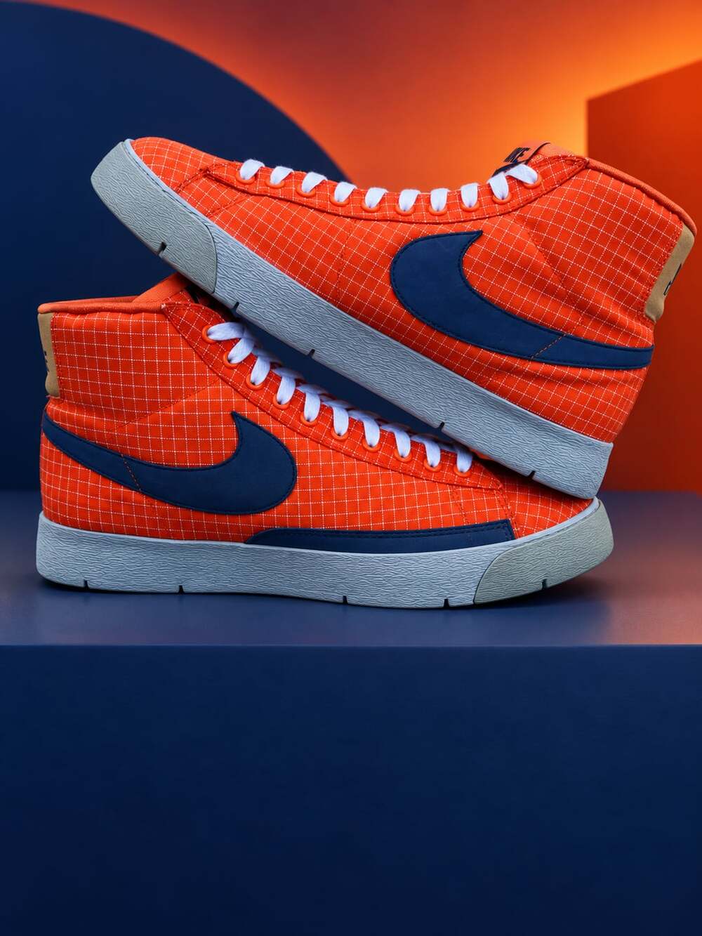 Nike Super Blazer Hi Premium Orange Blaze Obsidian High Top 316382-841 SIZE 11
